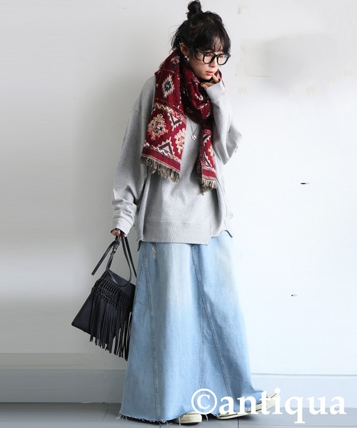 antiqua(アンティカ)の「ダメージデニムスカート(デニムスカート・レディース・インディゴブルー/ブルー系その他/ライトブルー・ONESIZE)」の17枚目の写真