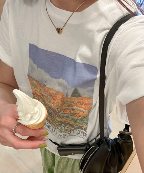 PILIT(ピリット)の「アソートプリントTee(Tシャツ/カットソー・レディース・ホワイト/オフホワイト・MEDIUM)」の3枚目の写真