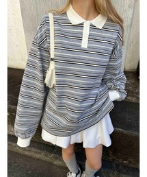 WC | 【2025★春夏新作】マルチボーダービッグポロ(ポロシャツ)