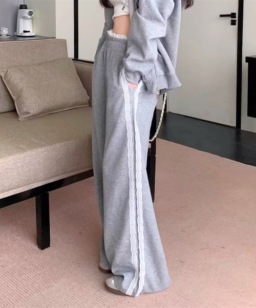 SHEENA(シーナ)の「サイドレースラインワイドスウェットパンツ(スウェットパンツ・レディース・グレー・M)」の14枚目の写真