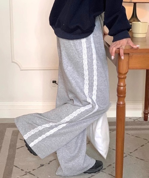 SHEENA(シーナ)の「サイドレースラインワイドスウェットパンツ(スウェットパンツ・レディース・グレー・M)」の18枚目の写真