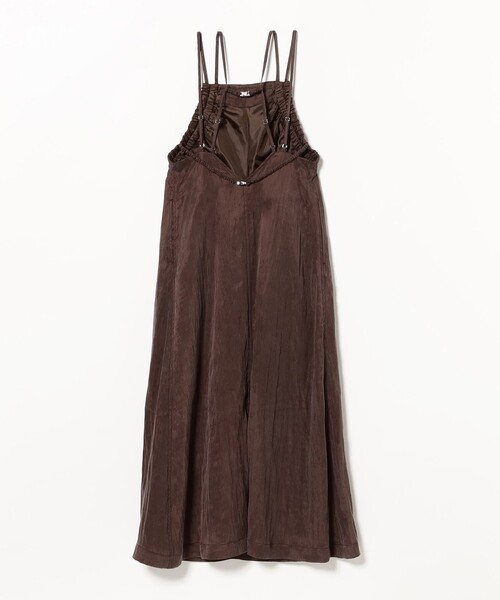 Ray BEAMS（レイビームス）の「RBS / フィブリル サテン キャミ ワンピース（ワンピース・レディース・ダークブラウン/ネイビー・0/1）」の8枚目の写真