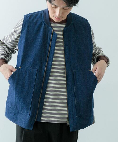 セール】ジップアップ コットンワークベスト（ベスト）｜ITEMS