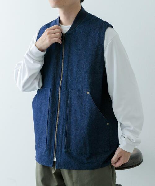 ITEMS URBANRESEARCH（アイテムズ アーバンリサーチ）の「ジップアップ コットンワークベスト（ベスト・メンズ・ブラウン/ブルー系その他/ブラック・LARGE/MEDIUM）」の10枚目の写真