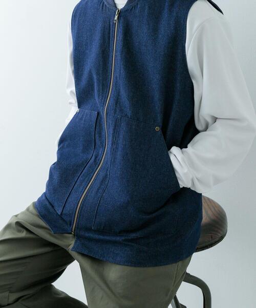 ITEMS URBANRESEARCH（アイテムズ アーバンリサーチ）の「ジップアップ コットンワークベスト（ベスト・メンズ・ブラウン/ブルー系その他/ブラック・LARGE/MEDIUM）」の11枚目の写真