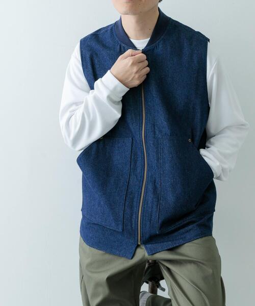 ITEMS URBANRESEARCH（アイテムズ アーバンリサーチ）の「ジップアップ コットンワークベスト（ベスト・メンズ・ブラウン/ブルー系その他/ブラック・LARGE/MEDIUM）」の12枚目の写真