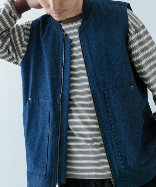 ITEMS URBANRESEARCH（アイテムズ アーバンリサーチ）の「ジップアップ コットンワークベスト（ベスト・メンズ・ブラウン/ブルー系その他/ブラック・LARGE/MEDIUM）」の13枚目の写真