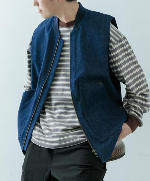 ITEMS URBANRESEARCH（アイテムズ アーバンリサーチ）の「ジップアップ コットンワークベスト（ベスト・メンズ・ブラウン/ブルー系その他/ブラック・LARGE/MEDIUM）」の15枚目の写真