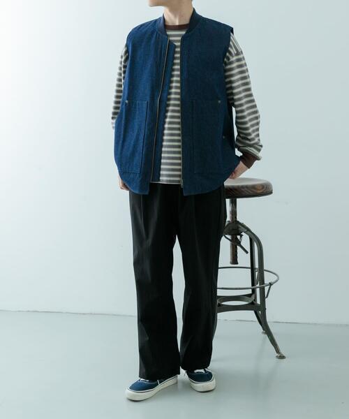 ITEMS URBANRESEARCH（アイテムズ アーバンリサーチ）の「ジップアップ コットンワークベスト（ベスト・メンズ・ブラウン/ブルー系その他/ブラック・LARGE/MEDIUM）」の16枚目の写真