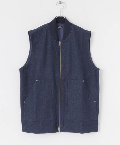 ITEMS URBANRESEARCH（アイテムズ アーバンリサーチ）の「ジップアップ コットンワークベスト（ベスト・メンズ・ブラウン/ブルー系その他/ブラック・LARGE/MEDIUM）」の17枚目の写真