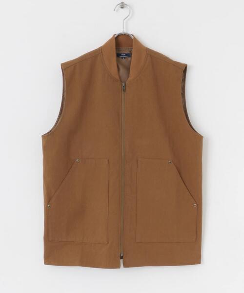 ITEMS URBANRESEARCH（アイテムズ アーバンリサーチ）の「ジップアップ コットンワークベスト（ベスト・メンズ・ブラウン/ブルー系その他/ブラック・LARGE/MEDIUM）」の5枚目の写真