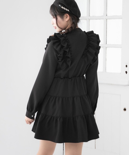 DearMyLoveRose(ディアマイラブローズ)の「ダブルフリルボウタイリボンワンピース(ワンピース・レディース・ブラック/スモークピンク/ホワイト/ラベンダー・3L/LL/LARGE/MEDIUM/SMALL)」の14枚目の写真