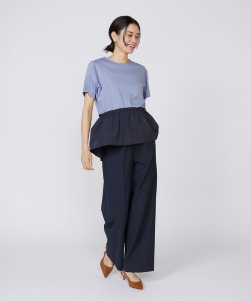 INED（イネド）の「シェルタリングドライ美脚ワイドパンツ（その他パンツ・レディース・ネイビー/ベージュ/ブルー/オフホワイト・11号/9号/7号）」の12枚目の写真