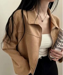 ammy.（エイミードット）の「【 ammy. / エイミードット 】 スエード調 ショート丈 ジャケット（ブルゾン）」