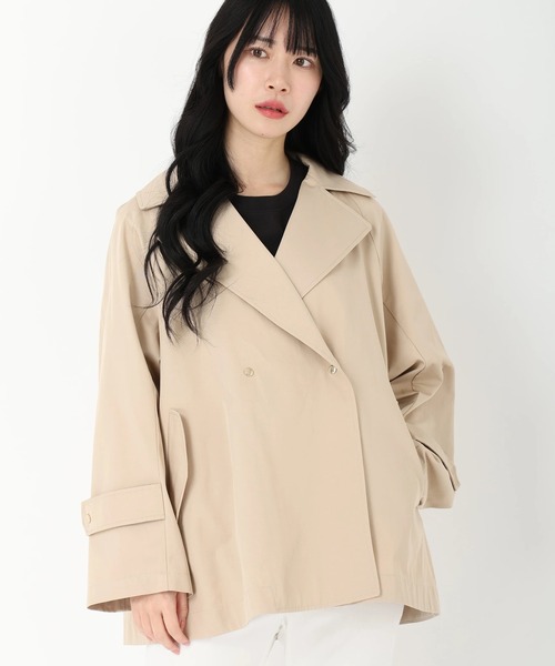 STRAWBERRY-FIELDS（ストロベリーフィールズ）の「ミドル丈トレンチコート　その他アウター（その他トップス・レディース・ベージュ/ネイビー・2）」の2枚目の写真