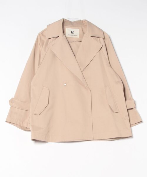 STRAWBERRY-FIELDS（ストロベリーフィールズ）の「ミドル丈トレンチコート　その他アウター（その他トップス・レディース・ベージュ/ネイビー・2）」の14枚目の写真