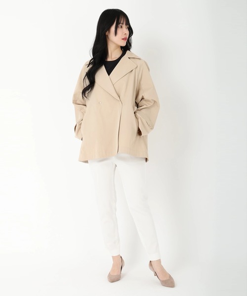 STRAWBERRY-FIELDS（ストロベリーフィールズ）の「ミドル丈トレンチコート　その他アウター（その他トップス・レディース・ベージュ/ネイビー・2）」の13枚目の写真