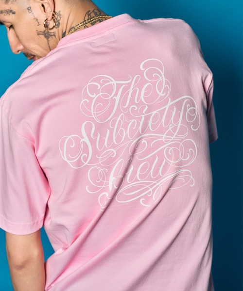 Subciety（サブサエティ）の「Club tee（Tシャツ/カットソー・メンズ・ブラック×ホワイト/ホワイト×ピンク/ブラック×ブラック/ホワイト×ブラック/ホワイト×ブルー/ブラック×ブルー/スミクロ/ピンク・SMALL/MEDIUM/LARGE/X-LARGE/XX-LARGE）」の8枚目の写真