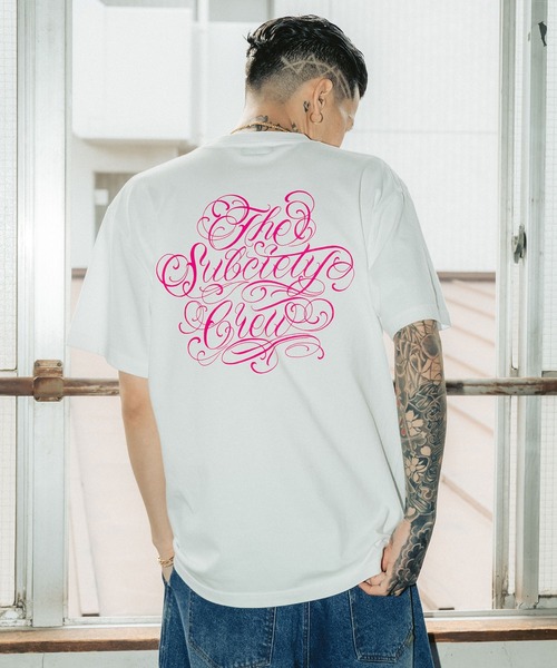 Subciety(サブサエティ)の「Club tee(Tシャツ/カットソー・メンズ・ブラック×ホワイト/ホワイト×ピンク/ブラック×ブラック/ホワイト×ブラック・SMALL/MEDIUM/LARGE/X-LARGE/XX-LARGE)」の14枚目の写真