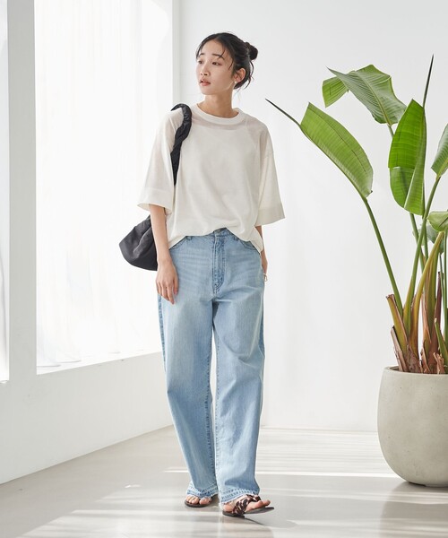 coen（コーエン）の「サラコシアーサマーニットビッグTシャツ（ニット/セーター・レディース・コバルトブルー/イエロー/オフホワイト/ブラック/ピンク・FREE）」の12枚目の写真