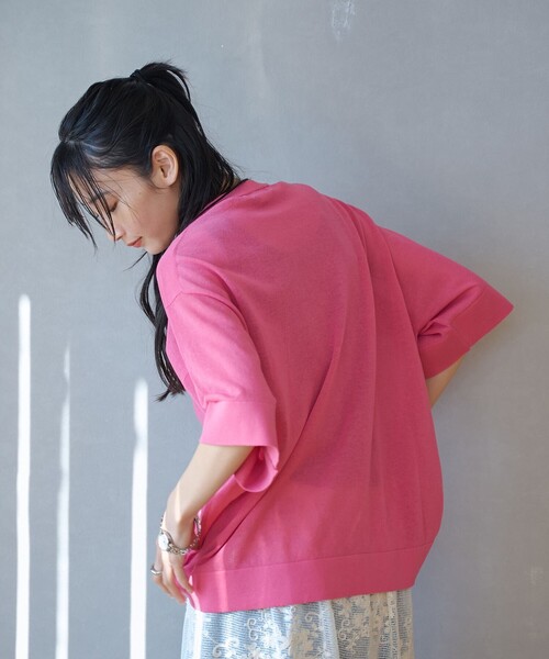 coen（コーエン）の「サラコシアーサマーニットビッグTシャツ（ニット/セーター・レディース・コバルトブルー/イエロー/オフホワイト/ブラック/ピンク・FREE）」の17枚目の写真