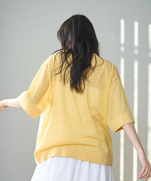 coen（コーエン）の「サラコシアーサマーニットビッグTシャツ（ニット/セーター・レディース・コバルトブルー/イエロー/オフホワイト/ブラック/ピンク・FREE）」の22枚目の写真