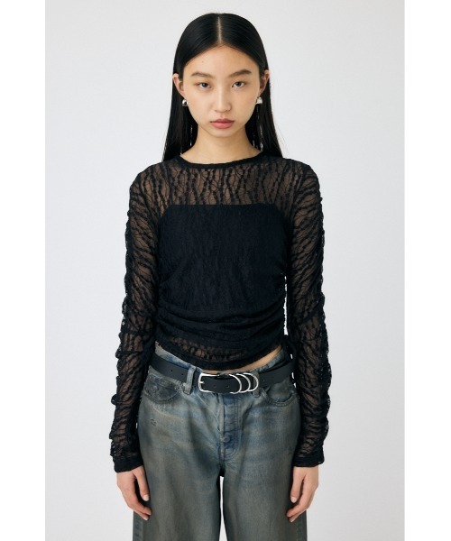 セール】SHIRRING LACE トップス（Tシャツ/カットソー）｜MOUSSY