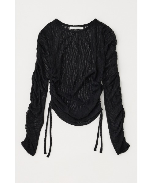 MOUSSY(マウジー)の「SHIRRING LACE トップス(Tシャツ/カットソー・レディース・オフホワイト/グレー/ブラック・FREE)」の10枚目の写真