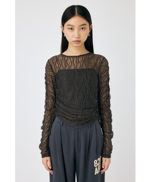 セール】SHIRRING LACE トップス（Tシャツ/カットソー）｜MOUSSY