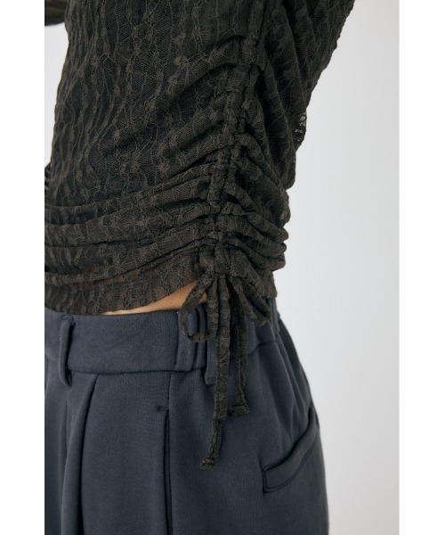 MOUSSY(マウジー)の「SHIRRING LACE トップス(Tシャツ/カットソー・レディース・オフホワイト/グレー/ブラック・FREE)」の22枚目の写真
