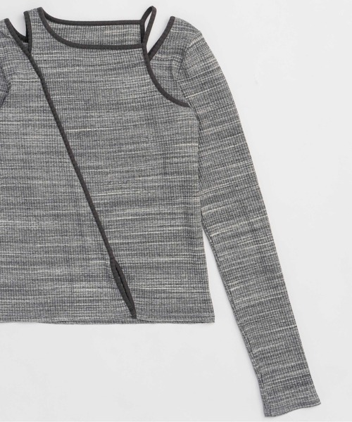 MAISON SPECIAL（メゾンスペシャル）の「Slit Shoulder Rib Tops