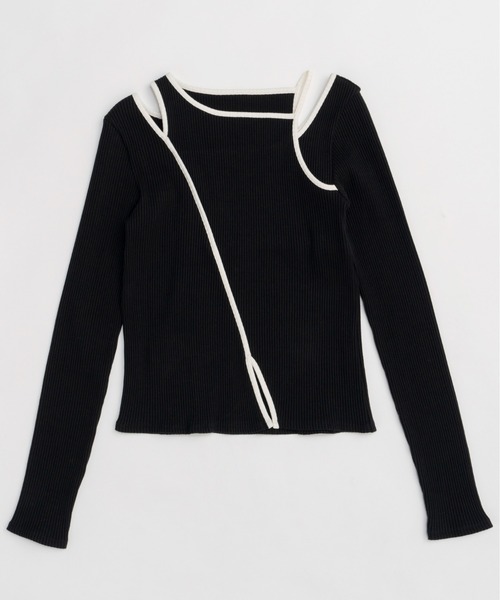 MAISON SPECIAL（メゾンスペシャル）の「Slit Shoulder Rib Tops