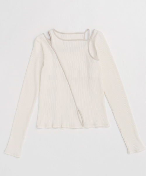 MAISON SPECIAL（メゾンスペシャル）の「Slit Shoulder Rib Tops