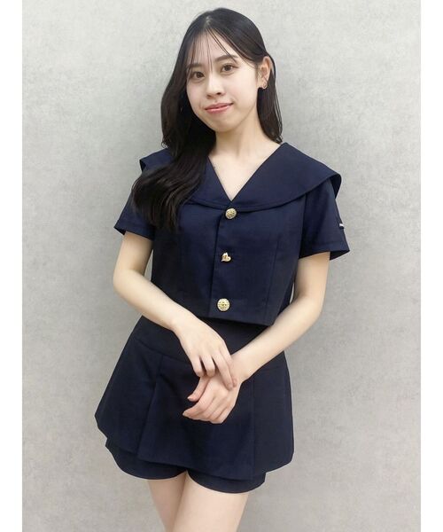 dazzlin(ダズリン)の「【セットアップ対応】レイヤードスカートパンツ(その他パンツ・レディース・ベージュ/ネイビー/その他1・SMALL/MEDIUM)」の11枚目の写真