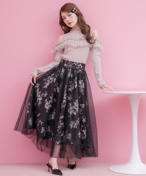 花柄チュールスカート☆新品未使用 セール】花柄チュールスカート(スカート)|couture BY ROJITA