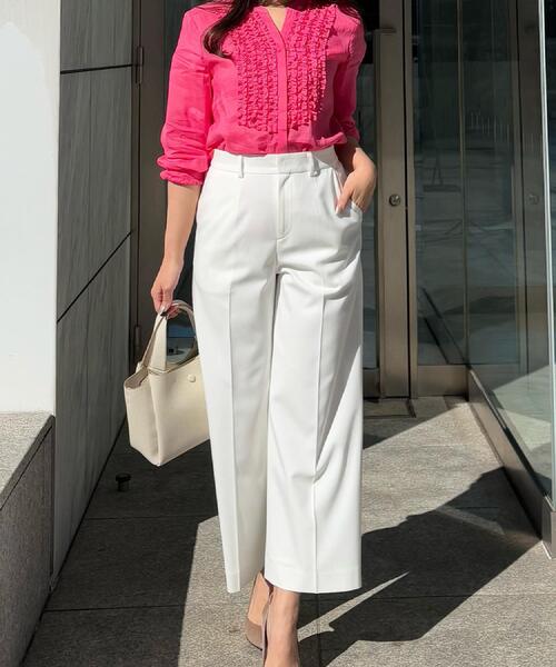 COUP DE CHANCE（クードシャンス）の「【洗える／日本製】ストレートワイドパンツ（その他パンツ・レディース・ホワイト/ナチュラル/ネイビー・42/40/38/36/34）」の12枚目の写真