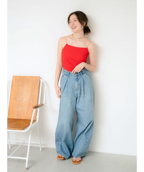 Ungrid（アングリッド）の「パット付きスクエアキャミソール（キャミソール・レディース・ブラック/アイボリー/レッド・FREE）」の7枚目の写真