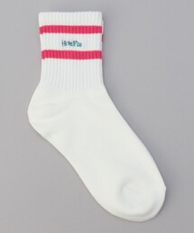 coen | ライン×ロゴ刺繍 クルーソックス(ソックス/靴下)