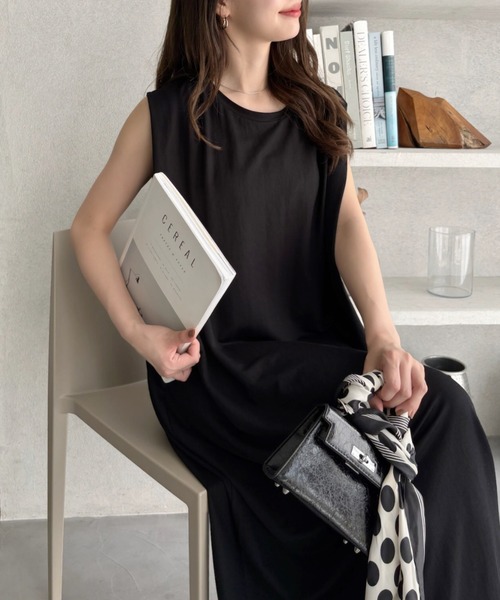 Eclat one(エクラワン)の「【Eclat one】接触冷感 タック フレンチスリーブ Aライン ワンピース(ワンピース・レディース・ブラック/グレイッシュベージュ/キャメル・FREE)」の20枚目の写真
