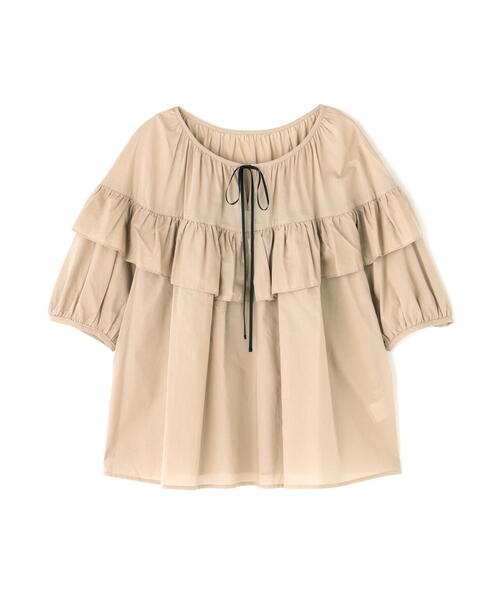 N.（N. Natural Beauty Basic）（エヌエヌナチュラルビューティーベーシック）の「ラッフルバイカラーリボンブラウス（シャツ/ブラウス・レディース・オフホワイト/ブルー/ベージュ・MEDIUM）」の15枚目の写真