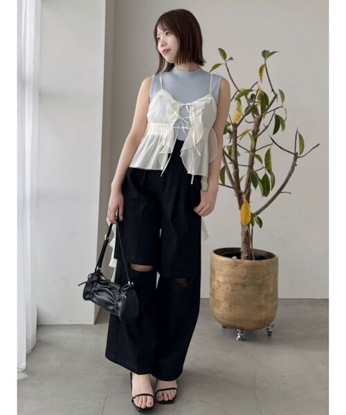 dazzlin（ダズリン）の「ダブルオープンカーゴパンツ（その他パンツ・レディース・ブラック/ベージュ・SMALL/MEDIUM）」の10枚目の写真