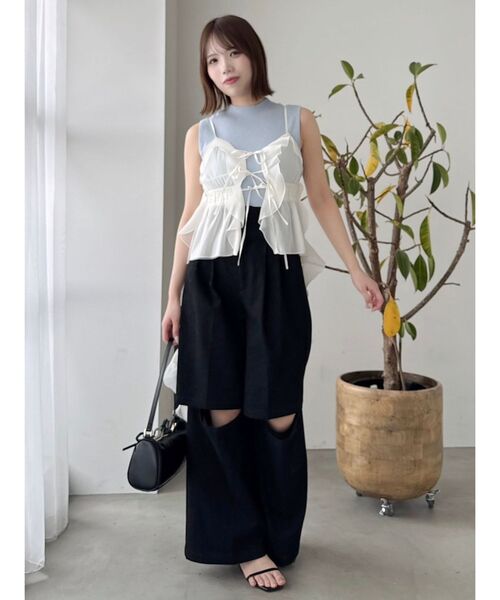 dazzlin（ダズリン）の「ダブルオープンカーゴパンツ（その他パンツ・レディース・ブラック/ベージュ・SMALL/MEDIUM）」の11枚目の写真