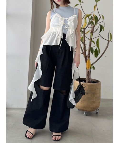 dazzlin（ダズリン）の「ダブルオープンカーゴパンツ（その他パンツ・レディース・ブラック/ベージュ・SMALL/MEDIUM）」の13枚目の写真