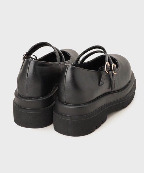 THE SHOP TK （ザ ショップ ティーケー ）の「ダブルストラップ厚底シューズ（パンプス・レディース・ブラック・35/45）」の5枚目の写真