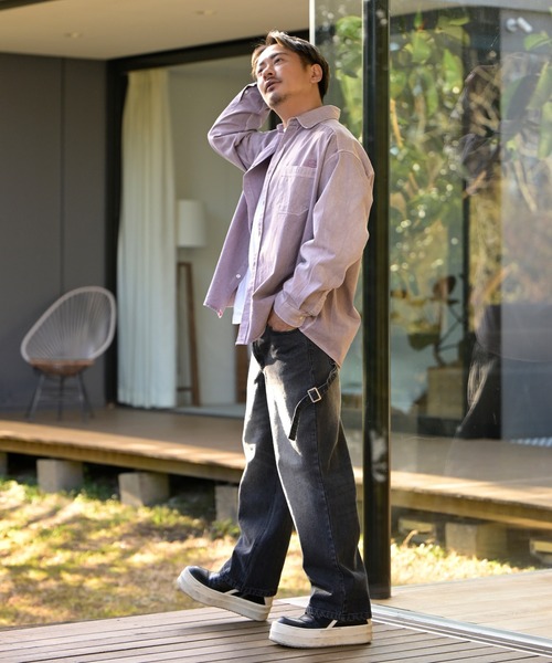 #Re:room(リルーム)の「ウォッシュドカラーシャツ(シャツ/ブラウス・メンズ・ブラック/サックスブルー/オフホワイト・FREE)」の4枚目の写真