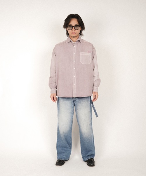 #Re:room(リルーム)の「ウォッシュドカラーシャツ(シャツ/ブラウス・メンズ・ブラック/サックスブルー/オフホワイト・FREE)」の9枚目の写真