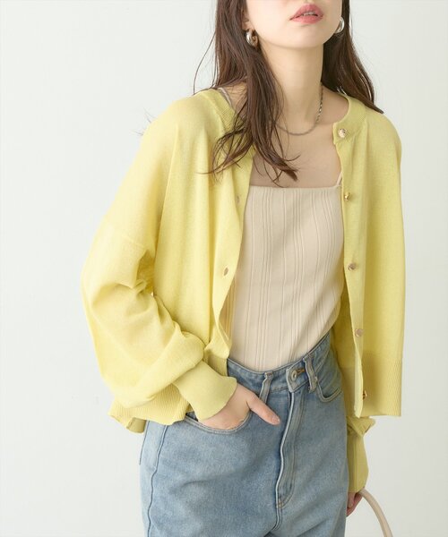 接触冷感金釦シアーカーデ（カーディガン/ボレロ）｜natural couture