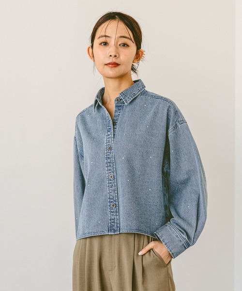 GLOBAL WORK(グローバルワーク)の「GOODデニムアソートシャツ/286236(シャツ/ブラウス・レディース・ブルー系その他/ライトブルー・LARGE/MEDIUM)」の16枚目の写真