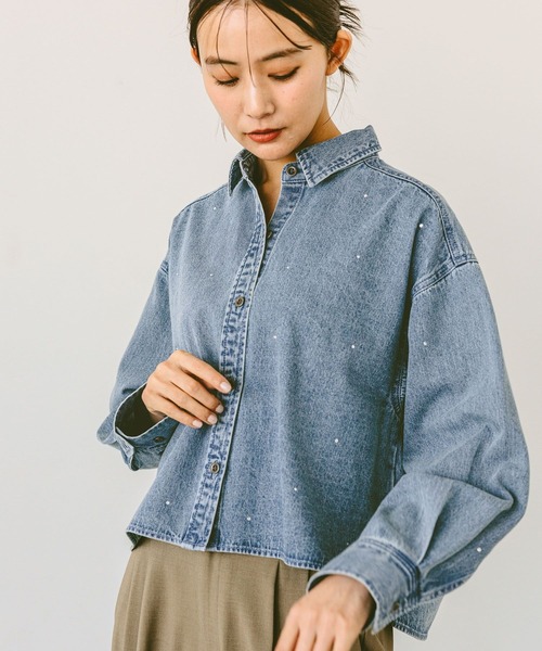 GLOBAL WORK(グローバルワーク)の「GOODデニムアソートシャツ/286236(シャツ/ブラウス・レディース・ブルー系その他/ライトブルー・LARGE/MEDIUM)」の4枚目の写真