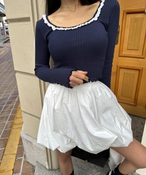 deux amour（ドゥーザムール）の「バルーンミニスカート（スカート・レディース・ブラック/ホワイト・FREE）」の5枚目の写真